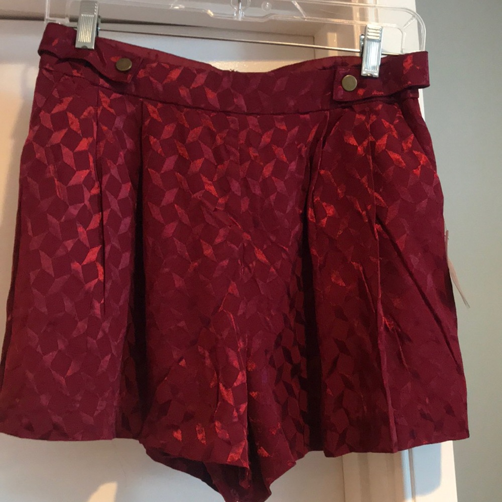 Forever21 burgundy high waisted shorts.